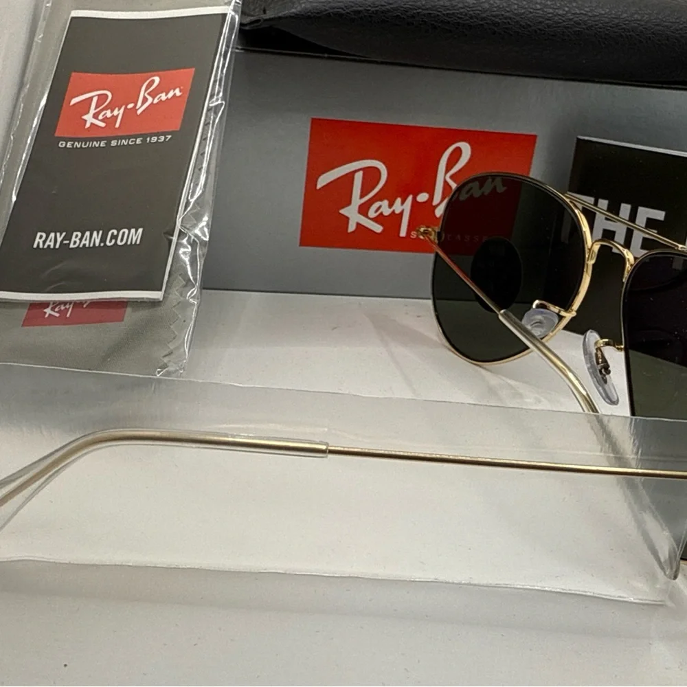 Ray-Ban Sunglasses RB3025 Aviator Classic 58mm Gold Frame Polarized Green Lens - Picture 10 of 12